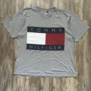 Vintage 90s Tommy Hilfiger Big Flag Logo T-Shirt Size XXL